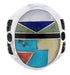 Genuine Sterling Silver Multicolor Ring Size 8-3/4 TX38722